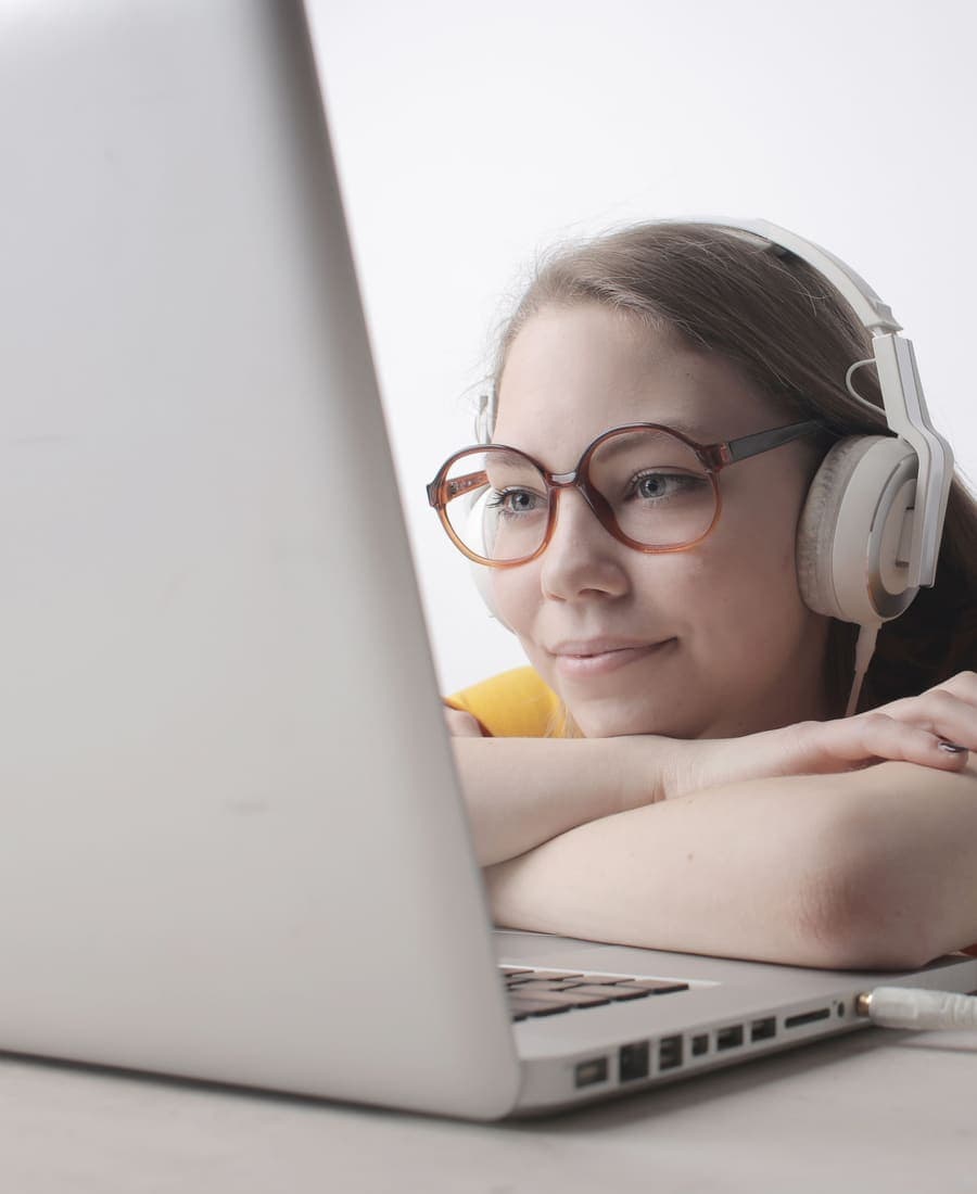 A teacher during a live online lesson